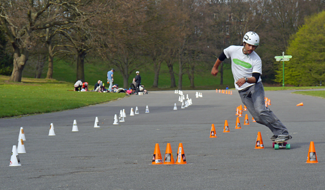 Skateboarding in Crystal Palace park.