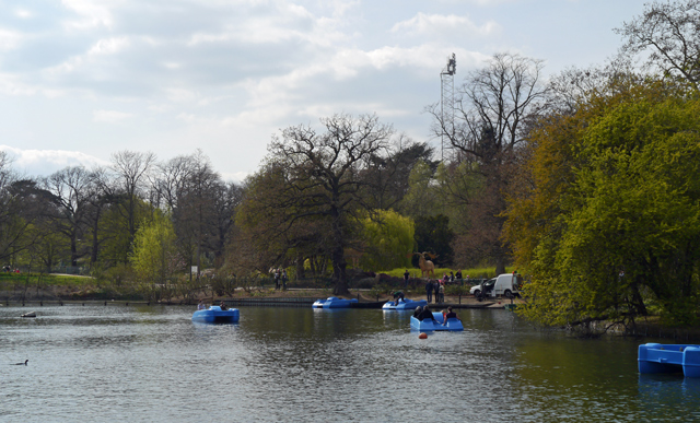 Boating in Crystal Palace park.