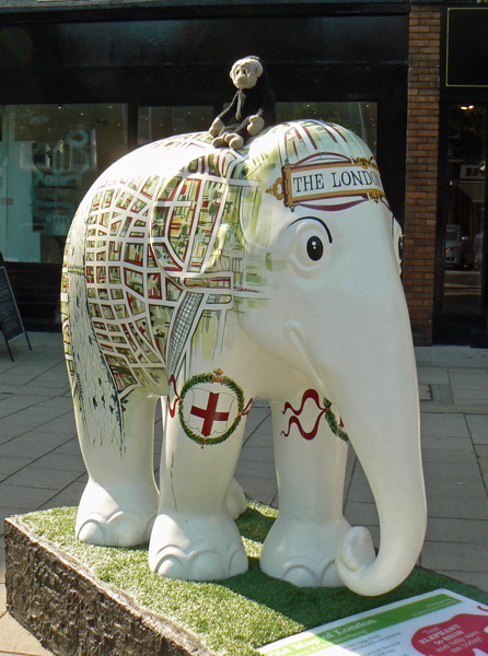 Mooch monkey at the London Elephant Parade - 038 Old Map of London