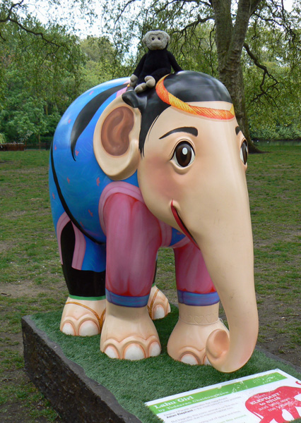 Mooch monkey at the London Elephant Parade - 042 Lahu Girl.