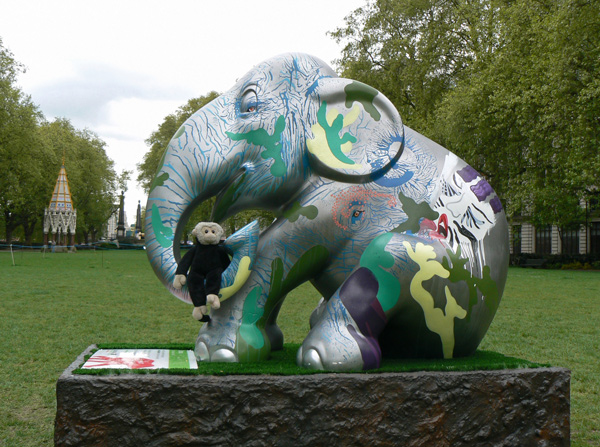 Mooch monkey at the London Elephant Parade - 065 Burma.