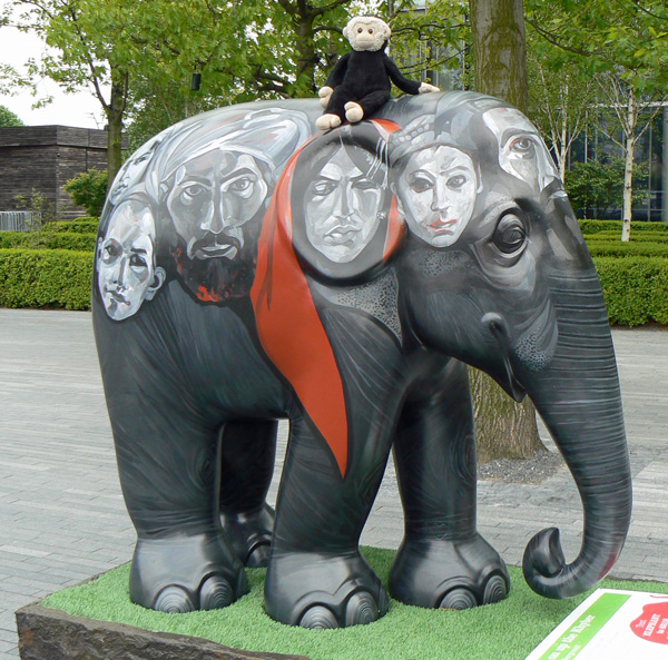 Mooch monkey at the London Elephant Parade - 100 Carry On Up The Khyber.