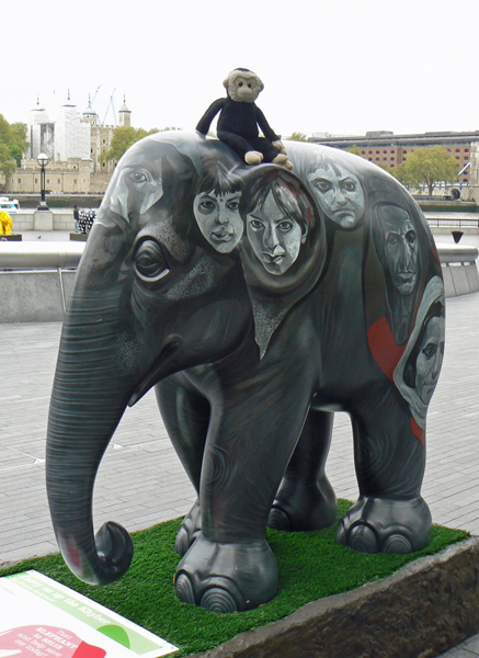 Mooch monkey at the London Elephant Parade - 100 Carry On Up The Khyber.