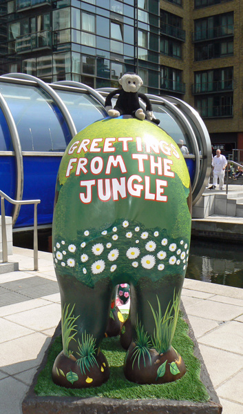 Mooch monkey at the London Elephant Parade - 103 Greetings From The Jungle