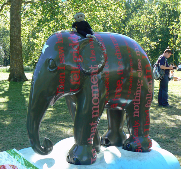 Mooch monkey at the London Elephant Parade - 112 Tara.