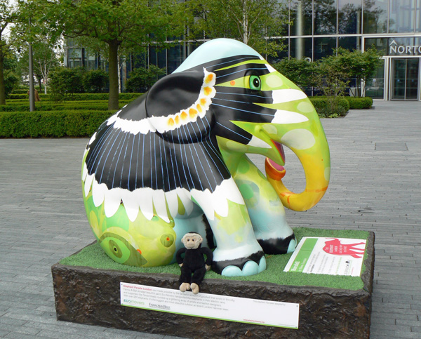 Mooch monkey at the London Elephant Parade - 116 Hornbill.