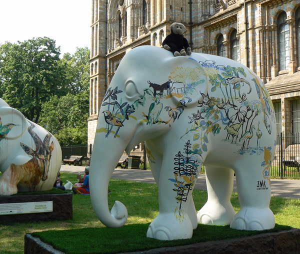 Mooch monkey at the London Elephant Parade - 130 Celebrating the International Year of Biodiversity