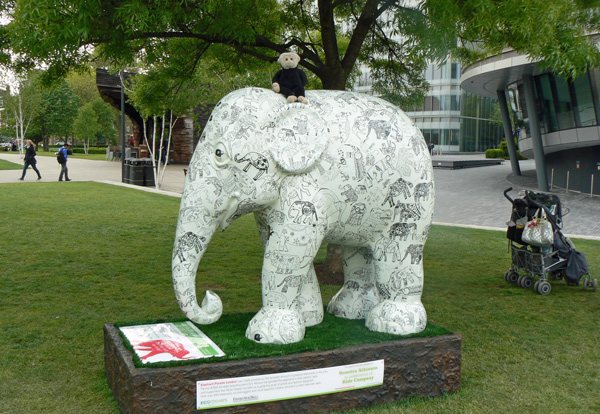 Mooch monkey at the London Elephant Parade - 141 Kids Co Elephant.