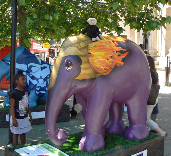 Mooch monkey at the London Elephant Parade - 146 Kolkata Knight Riders