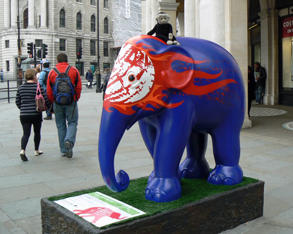 Mooch monkey at the London Elephant Parade - 147 Delhi Daredevils.