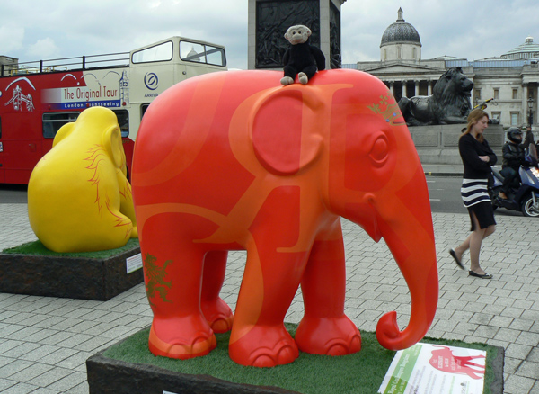 Mooch monkey at the London Elephant Parade - 150 Royal Challengers Bangalore.