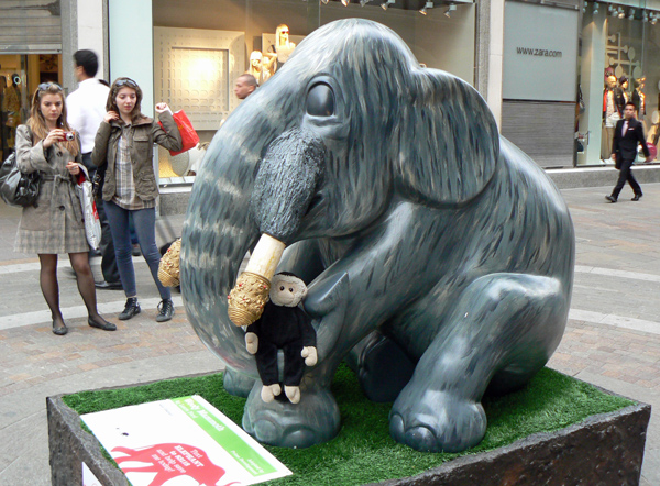 Mooch monkey at the London Elephant Parade - 151 Wooly Mammoth.