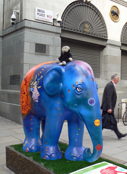 Mooch monkey at the London Elephant Parade - 179 21st Century Ganesh.