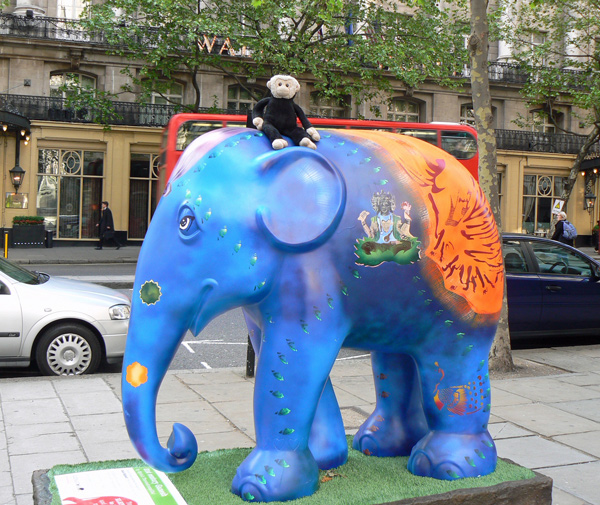 Mooch monkey at the London Elephant Parade - 179 21st Century Ganesh.