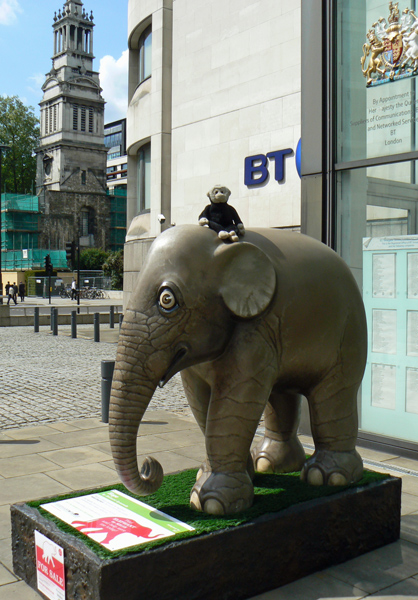 Mooch monkey at the London Elephant Parade - 211 Hope.