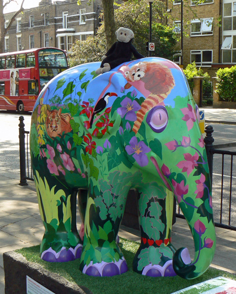 Mooch monkey at the London Elephant Parade - 215 Rainforest.