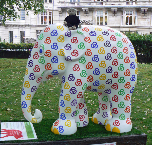 Mooch monkey at the London Elephant Parade - 223 Rangoli.