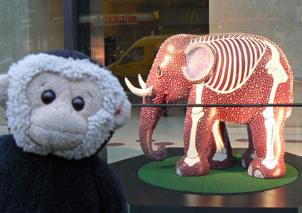 Mooch monkey at the London Elephant Parade - 226 Pearly Prince.