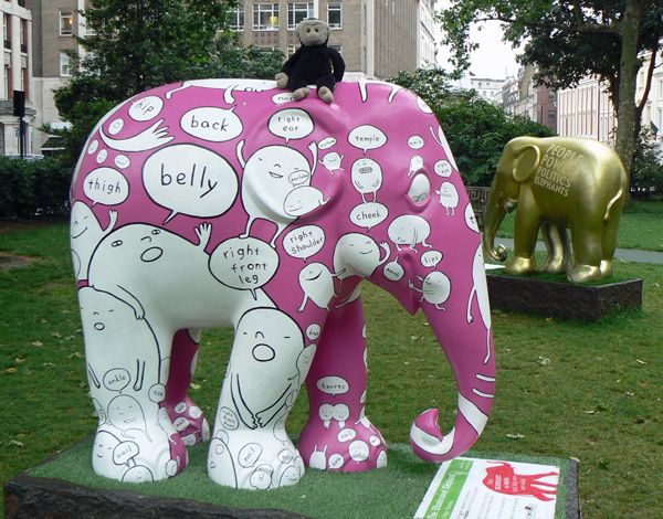 Mooch monkey at the London Elephant Parade - 231 The Illustrated Elephant