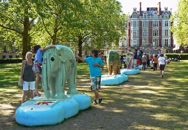 London Elephant Parade - The Broad Walk in Green Park.