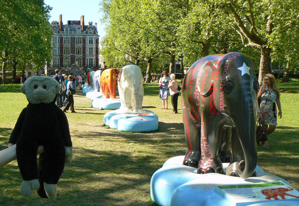 London Elephant Parade - The Broad Walk in Green Park.