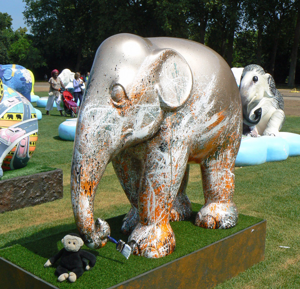 Mooch monkey at the London Elephant Parade - Uliphant.