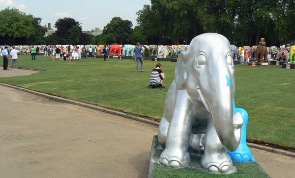 London Elephant Parade - Mooch monkey at Royal Hospital Chelsea