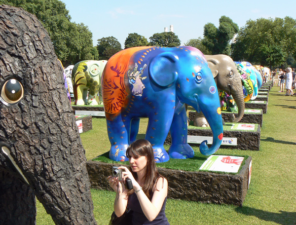 London Elephant Parade - Mooch monkey at Royal Hospital Chelsea