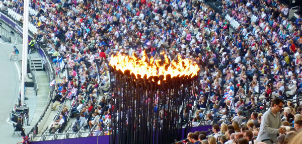 London 2012 Paralympic Flame in the Olympic Stadium.