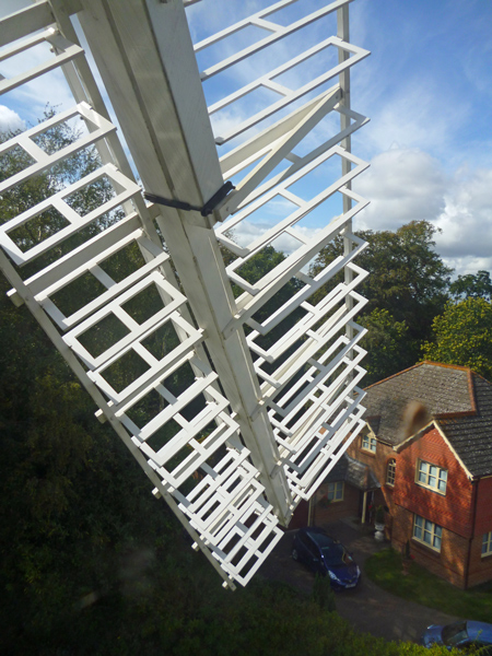 Mooch monkey visits the Shirley Windmill - a view from the top.