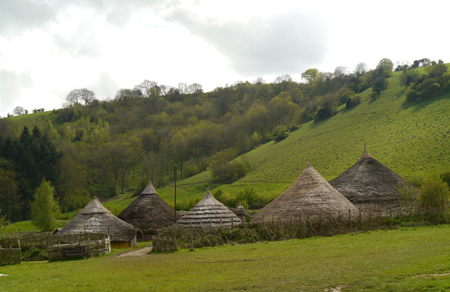 Mooch monkey at Butser Ancient Farm - Iron Age buildings