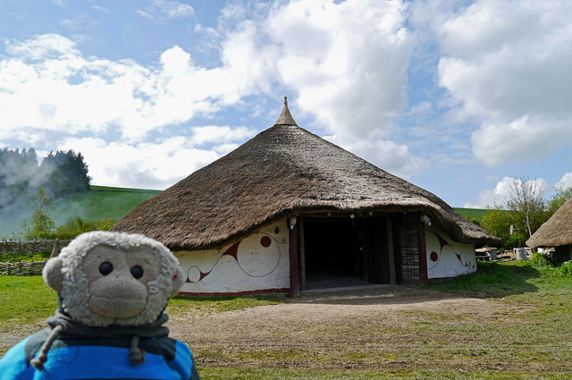 Mooch monkey at Butser Ancient Farm - Iron Age buildings