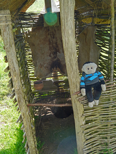 Mooch monkey at Butser Ancient Farm - an Iron Age toilet