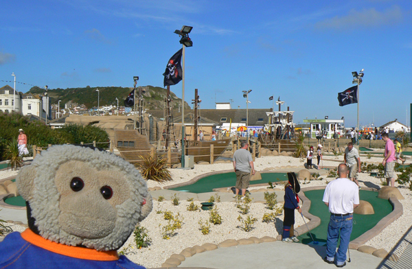 The Hastings crazy golf course on Pirate Day.