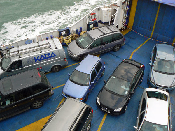Cars on the Isle of Wight ferry.