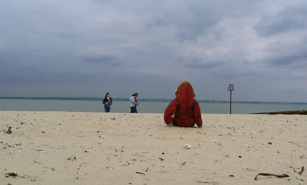 Big Mama Schweetheart sitting on the beach at Ryde.