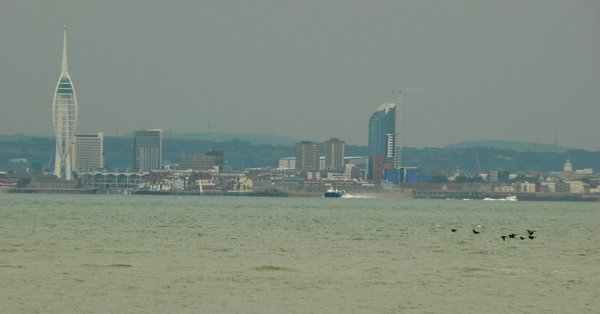 Portsmouth seen from Ryde on the Isle of Wight.