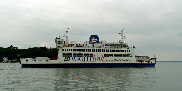 A WightLink ferry leaving Fishbourne, Isle of Wight.