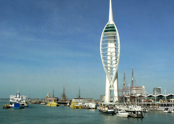 Portsmouth harbour and the Spinnaker Tower.