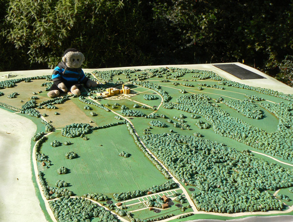 Mooch monkey on the site map at Osborne House.