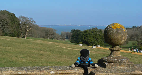 Mooch monkey at Osborne House, the view from the terrace.