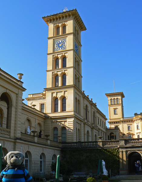 Mooch monkey at Osborne House, rear facade.