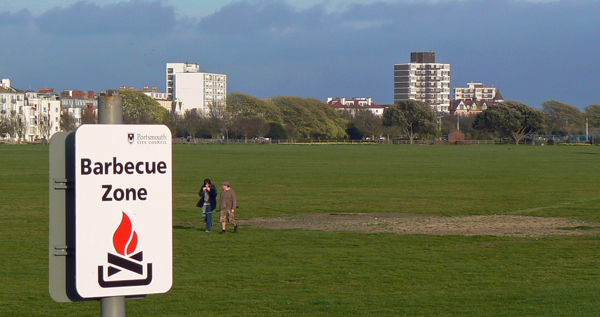 Portsmouth dinosaur fire site designated Barbecue Zone.