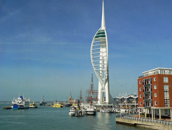 Portsmouth Harbour, the Spinnaker Tower and Gunwharf Quays.