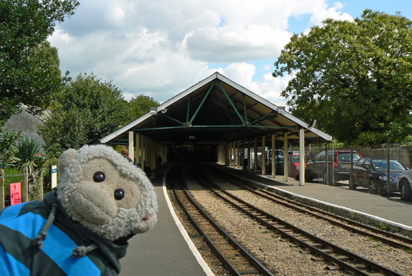 Mooch monkey waits for the next train at Hythe station.
