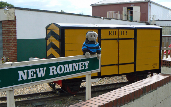 Mooch monkey at New Romney station on the Romney Hythe & Dymchurch Railway.
