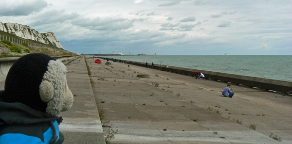 Mooch monkey at Samphire Hoe seawall.