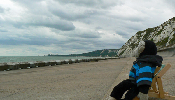 Mooch monkey at Samphire Hoe seawall.