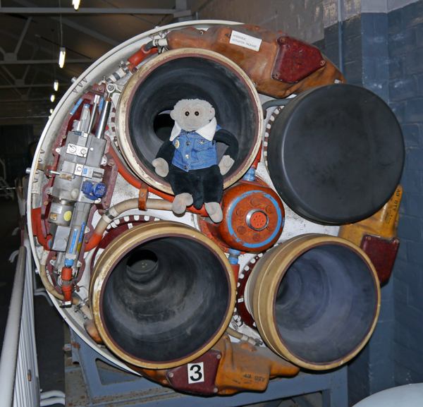Mooch monkey on a Polaris missile at the Submarine Museum.