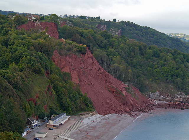 A landslide into the sea at Babbacombe